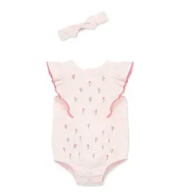 Little Me Little Me- Pink Tiny Flowers Bubble & HB