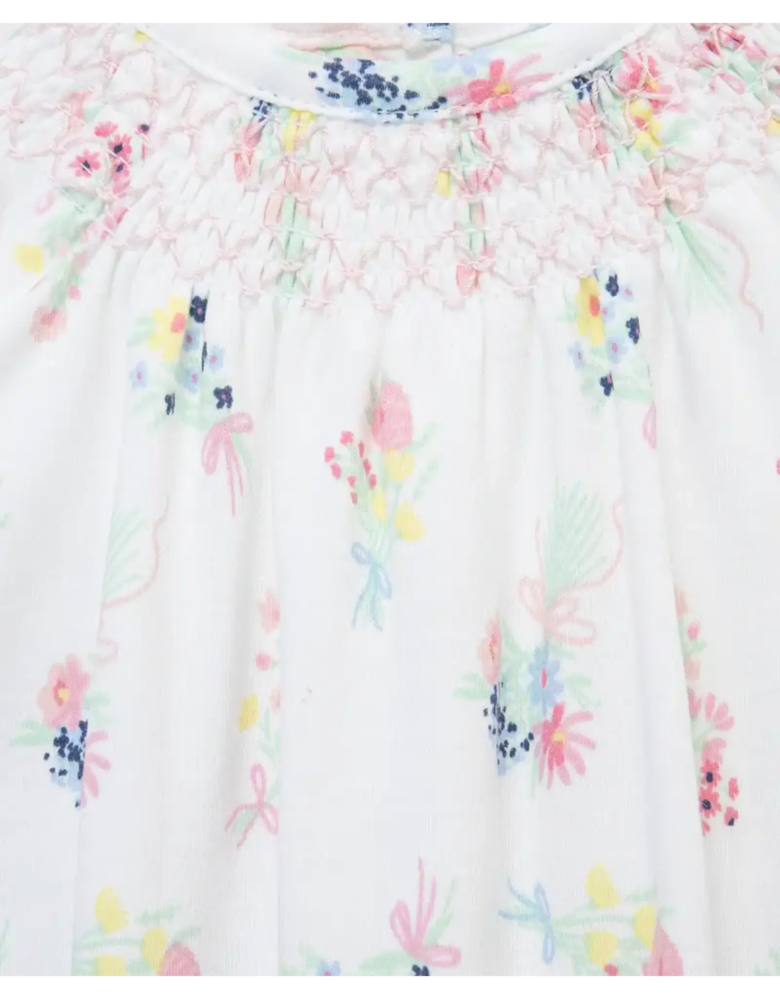 Little Me Little Me- Newport Picnic Smocked Bubble & HB