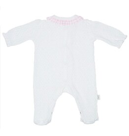 Paty Inc. Paty Inc- Pink Gingham Ruffle Newborn Knit Footie