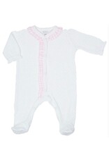 Paty Inc. Paty Inc- Pink Gingham Ruffle Newborn Knit Footie