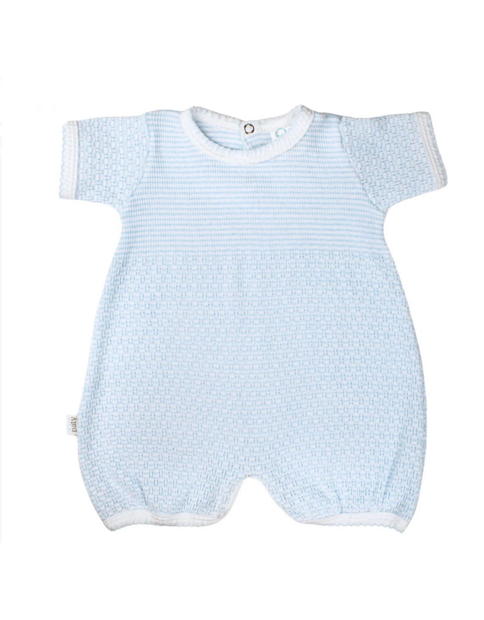 Paty Inc. Paty Inc.- Blue/Blue Trim Knit Newborn Bubble