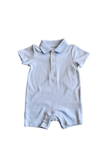 Little Me Little Me- Light Blue Breeze Polo Romper