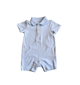 Little Me Little Me- Light Blue Breeze Polo Romper