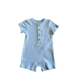 Little Me Little Me- Light Blue Stripe Romper