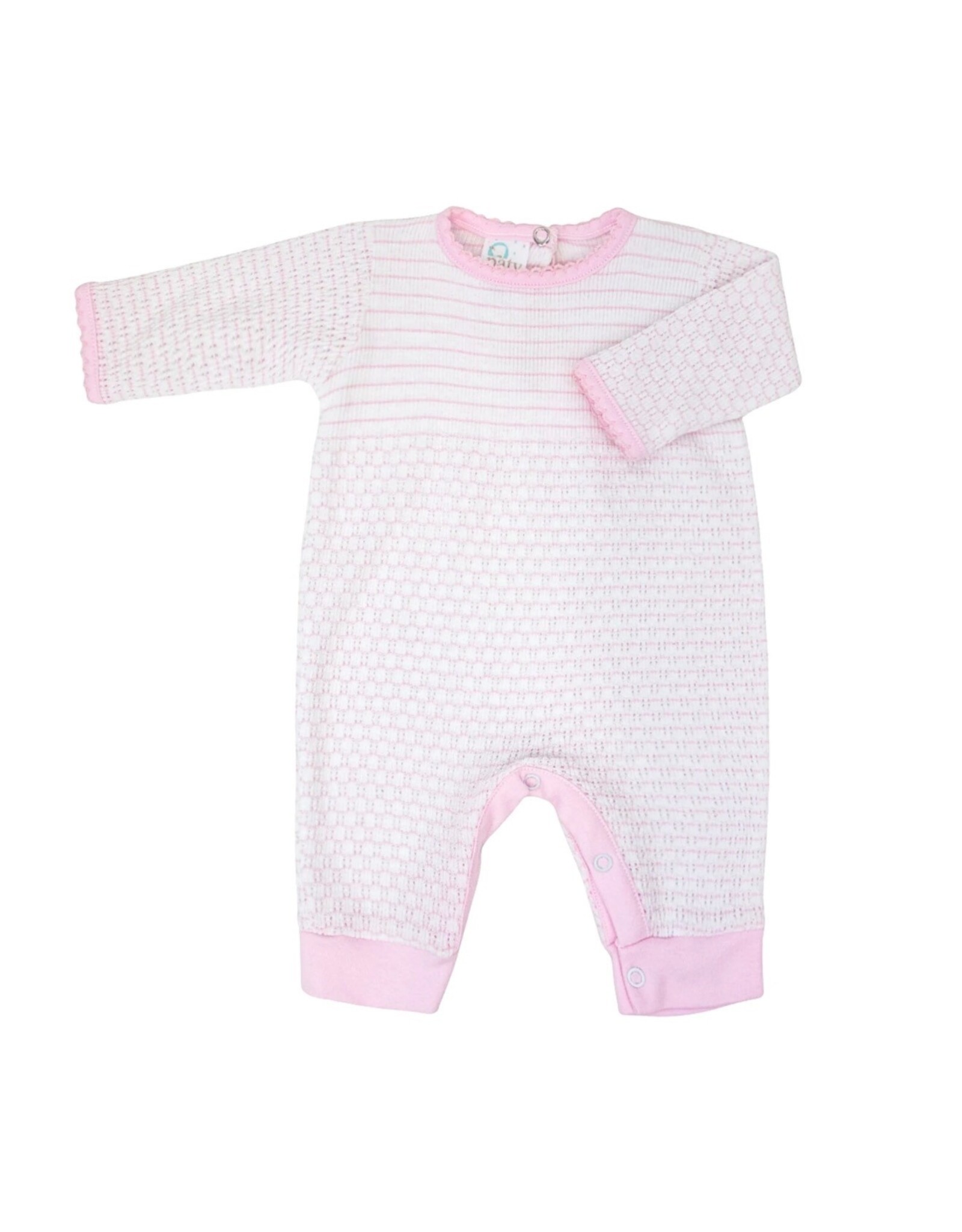 Paty Inc. Paty Inc.- Pink w/Pink Trim Newborn Pinstripe Romper