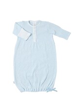Paty Inc. Paty Inc.- Blue w/Blue Trim Placket Newborn Gown