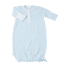 Paty Inc. Paty Inc.- Blue w/Blue Trim Placket Newborn Gown