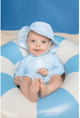 Mudpie Mud Pie- Blue Gingham Rashguard & Hat