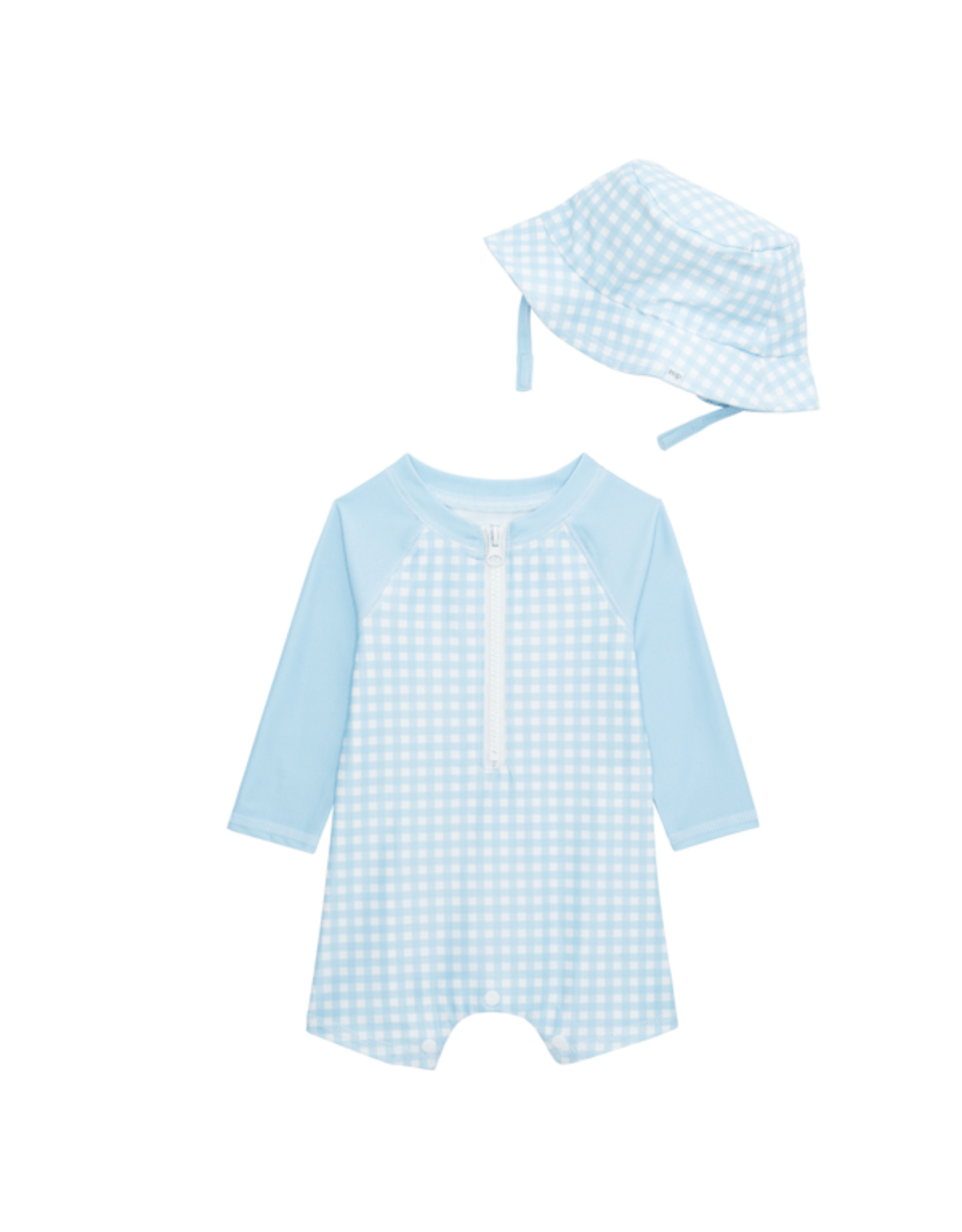 Mudpie Mud Pie- Blue Gingham Rashguard & Hat
