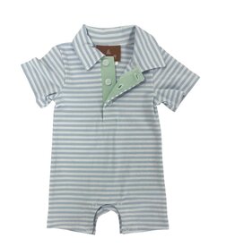 Millie Jay Millie Jay- Copper Romper: Light Blue Stripe