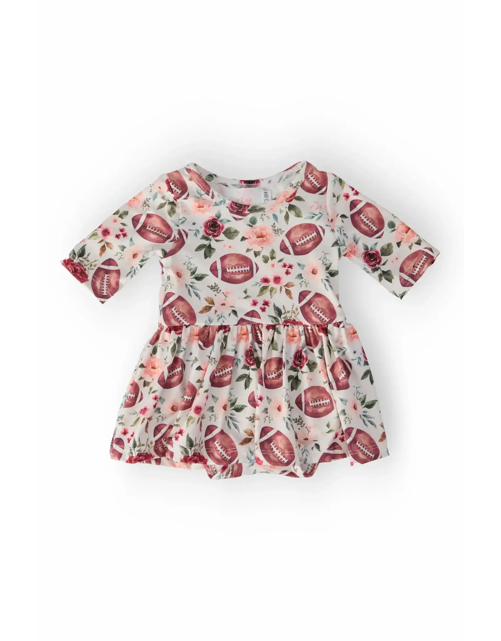 Mila & Rose Mila & Rose- Footballs & Flowers Twirl Bodysuit