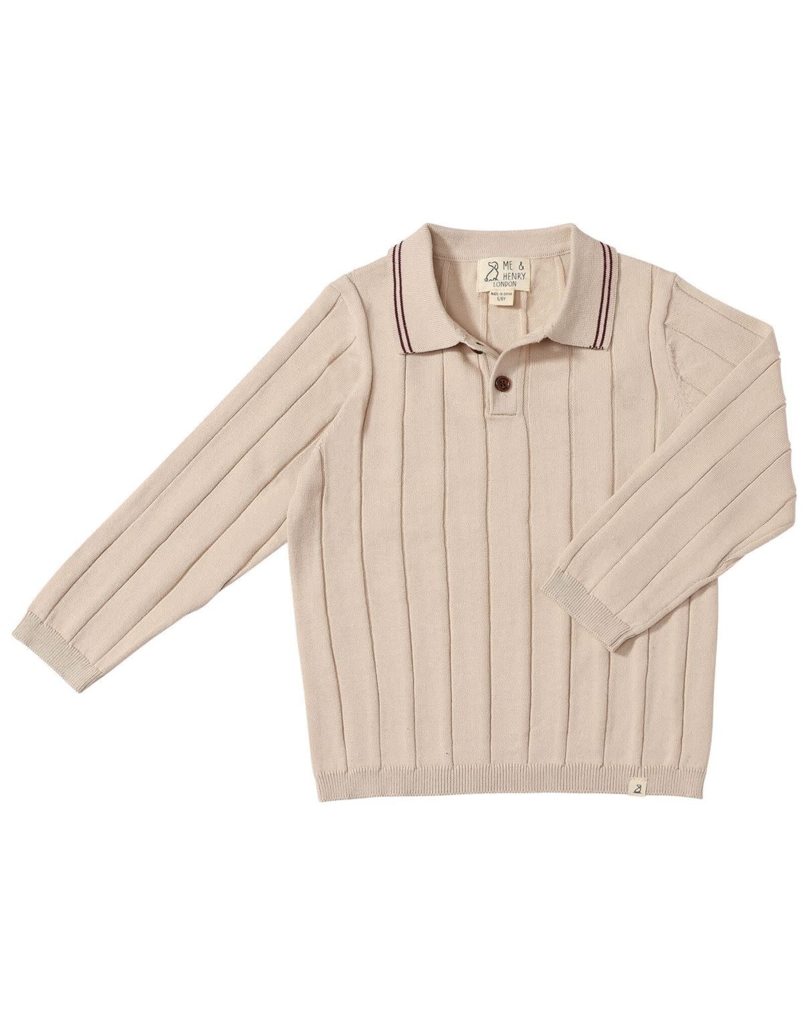 Me & Henry Me & Henry- Jayden: Beige Knitted Polo