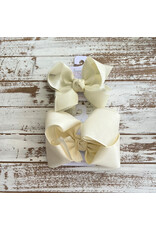 Beyond Creations Beyond Creations- Antique White Organza Layered Bow: