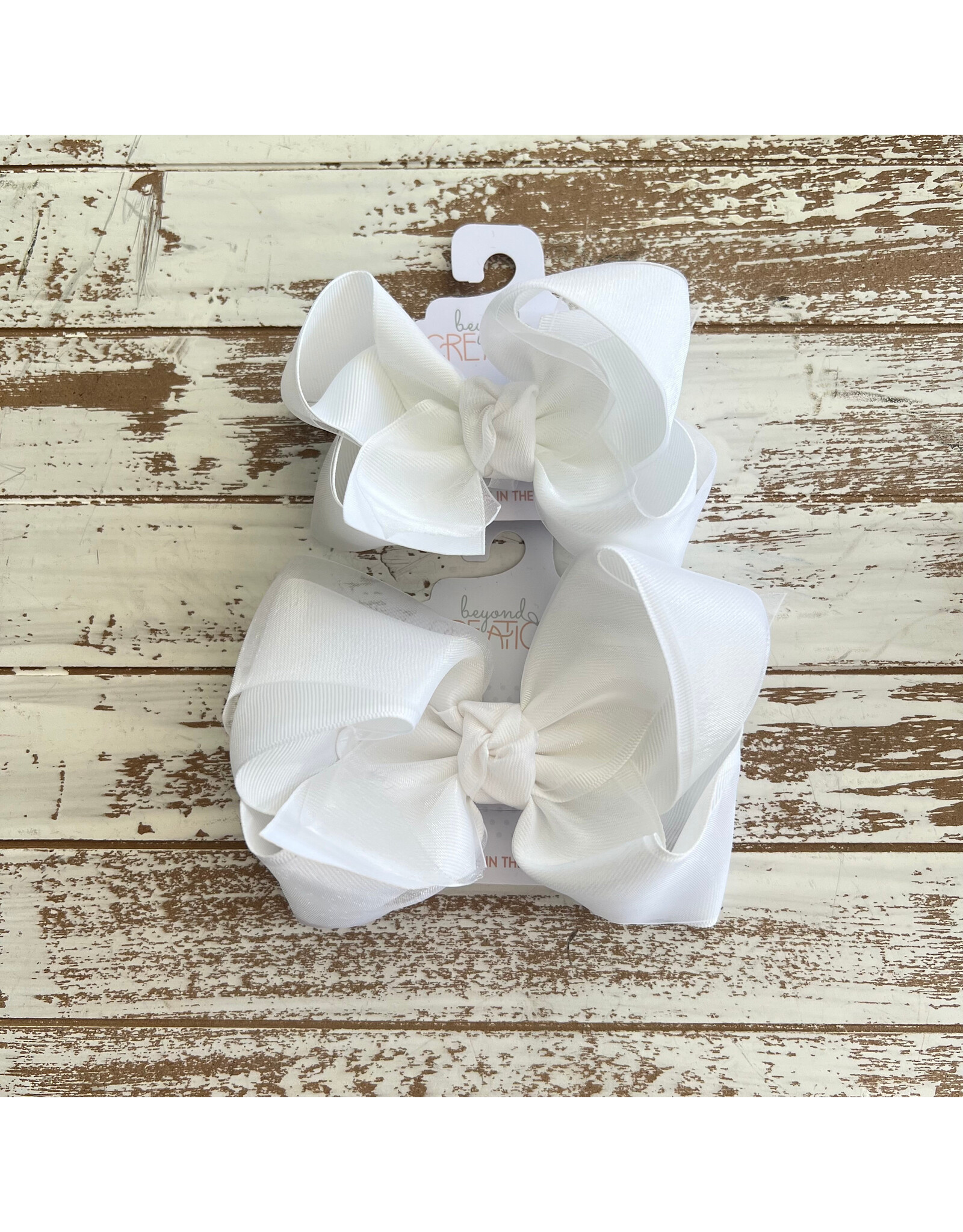 Beyond Creations Beyond Creations- White Organza Layered Bow: