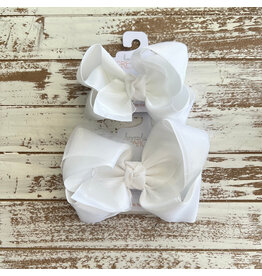 Beyond Creations Beyond Creations- White Organza Layered Bow: