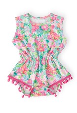 Mila & Rose Mila & Rose- Preppy Petals Pom Romper