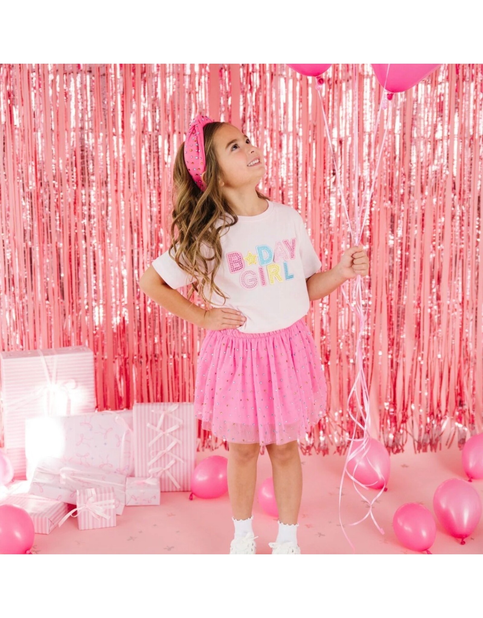 Sweet Wink- Birthday Girl Rhinestone Patch S/S Ballet TShirt