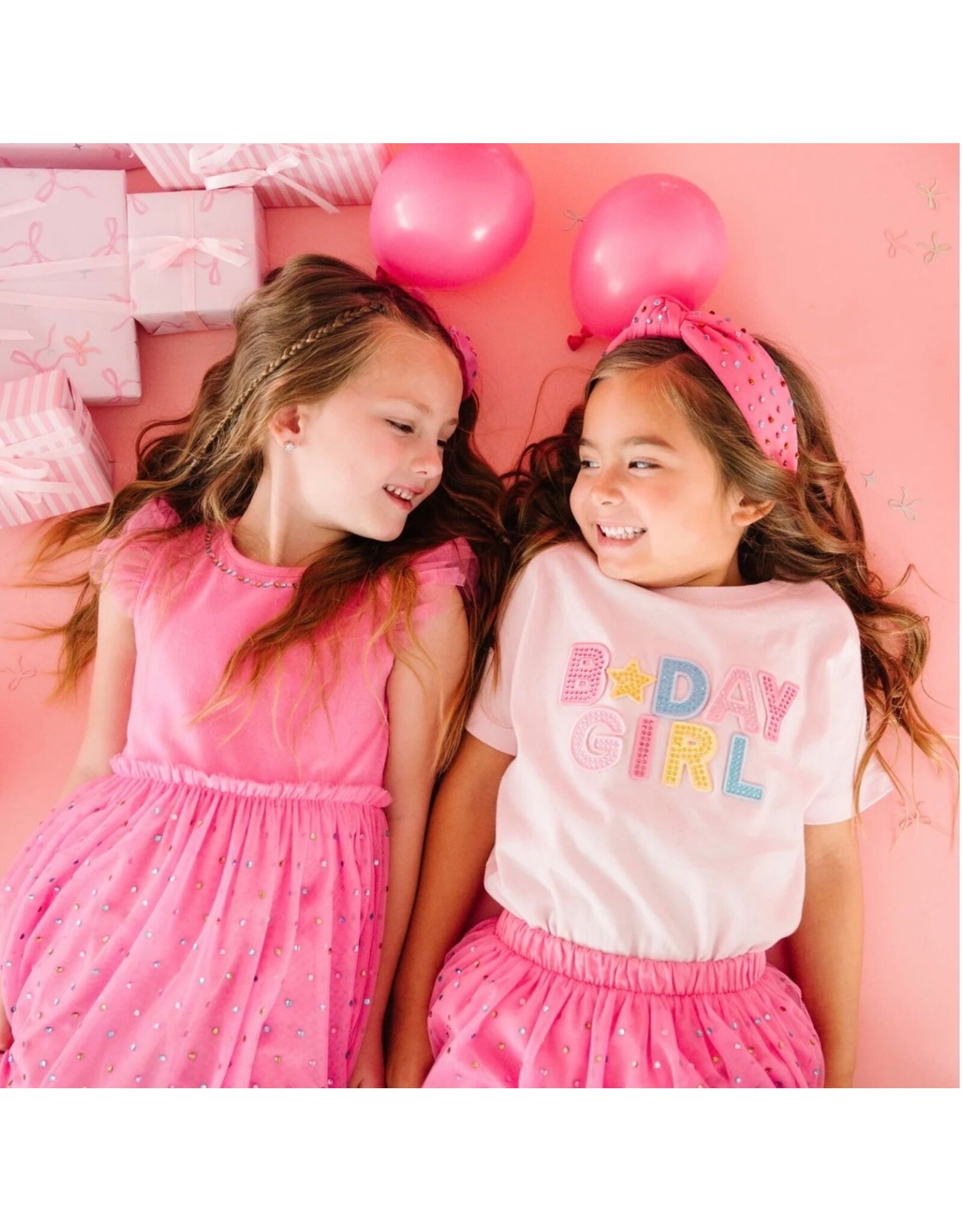 Sweet Wink- Birthday Girl Rhinestone Patch S/S Ballet TShirt