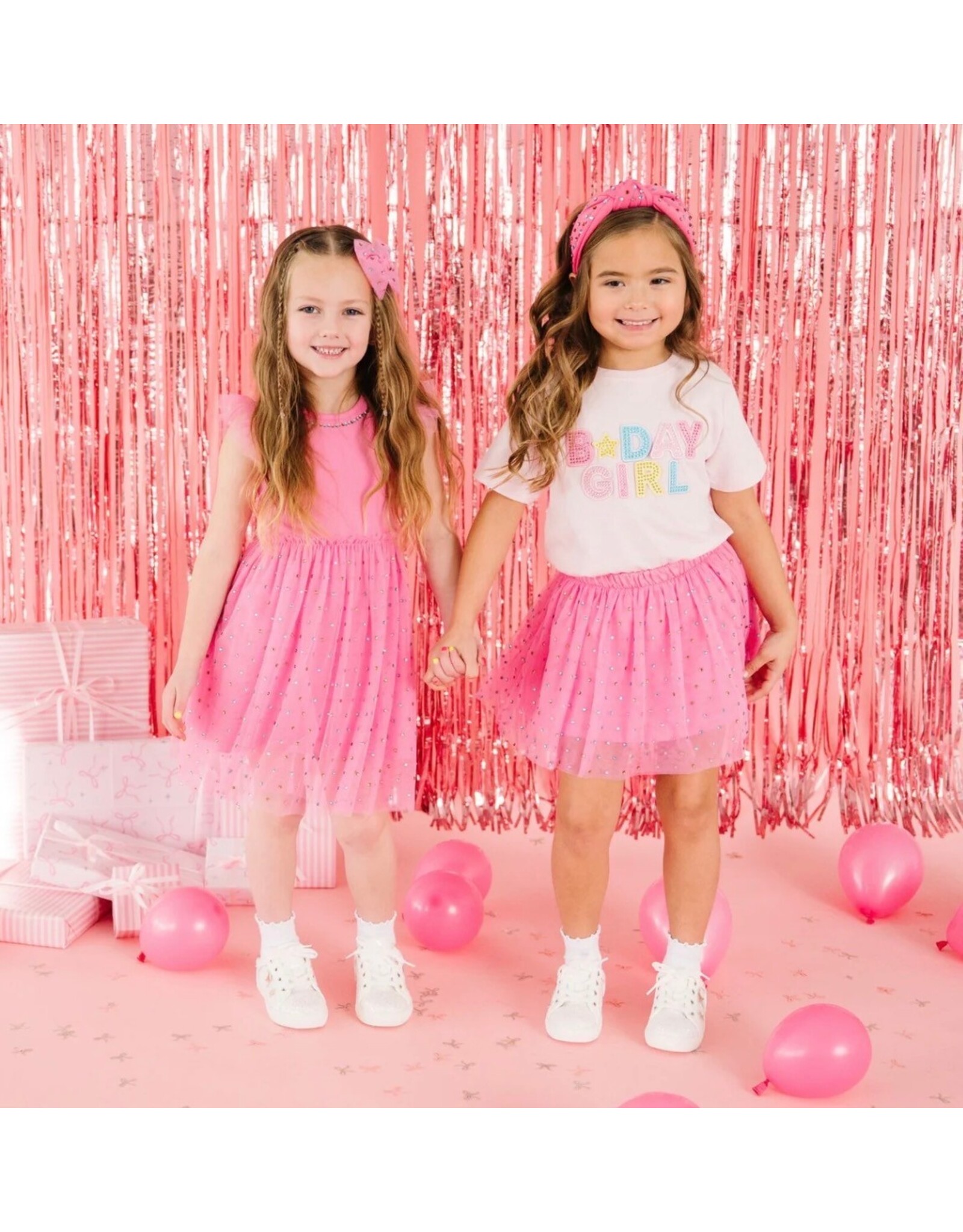 Sweet Wink- Birthday Girl Rhinestone Patch S/S Ballet TShirt