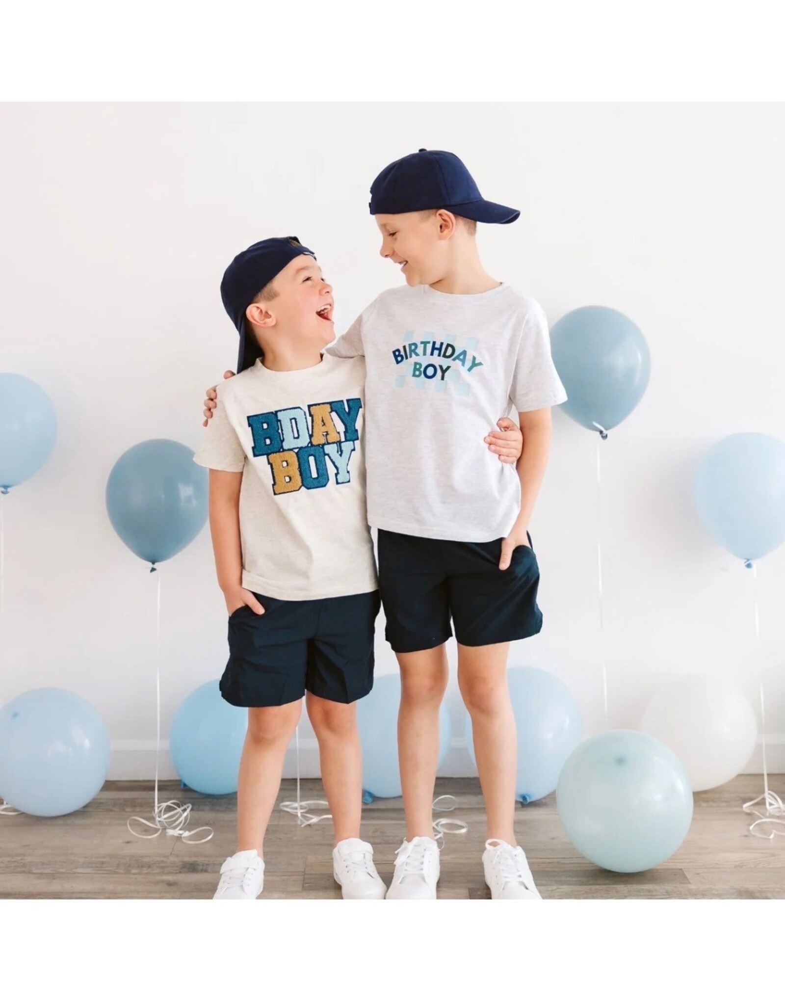 Sweet Wink Sweet Wink- Birthday Boy Checker S/S Ash TShirt
