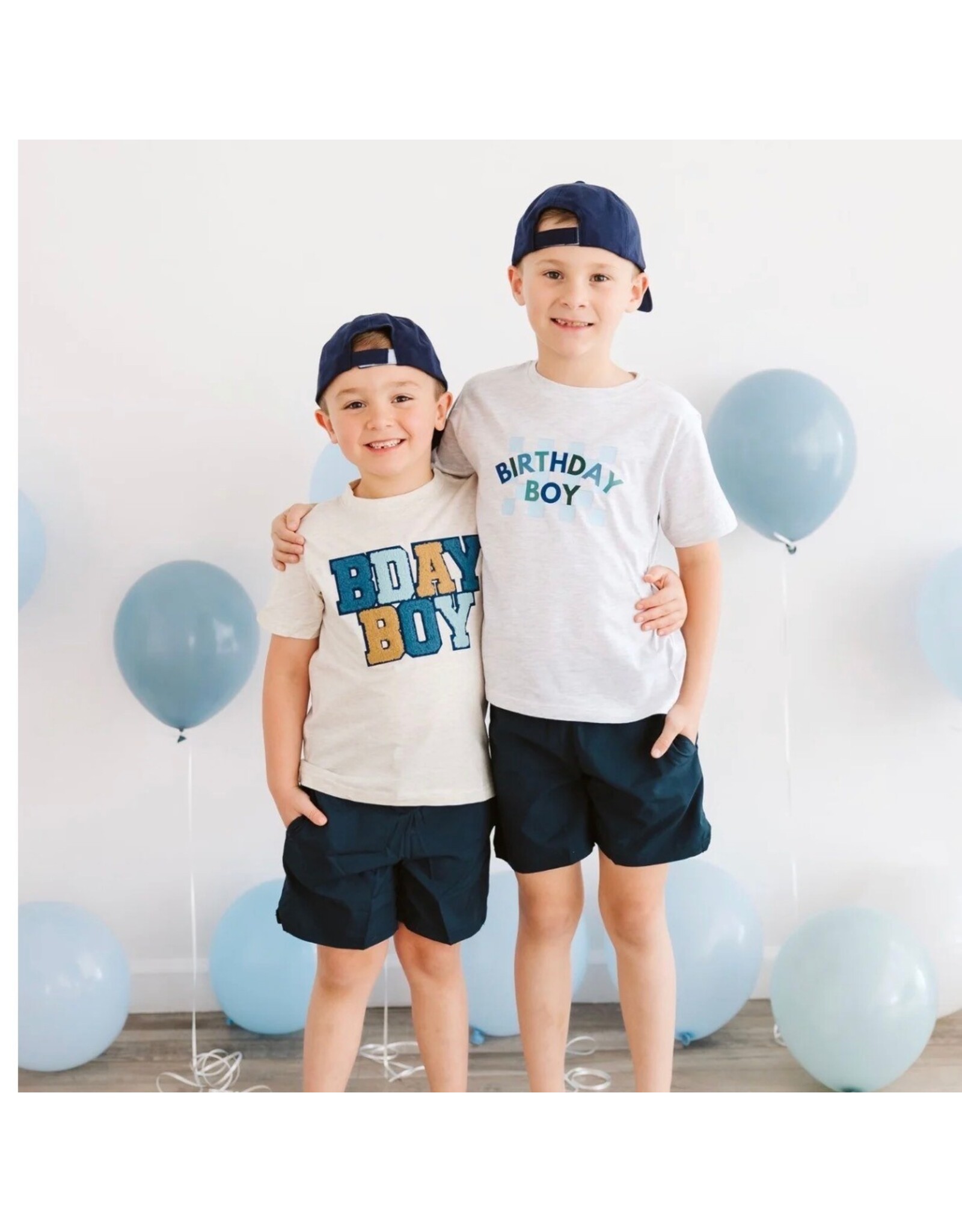 Sweet Wink Sweet Wink- Birthday Boy Checker S/S Ash TShirt