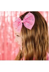 Sweet Wink- Raspberry Rhinestone Bow Clip