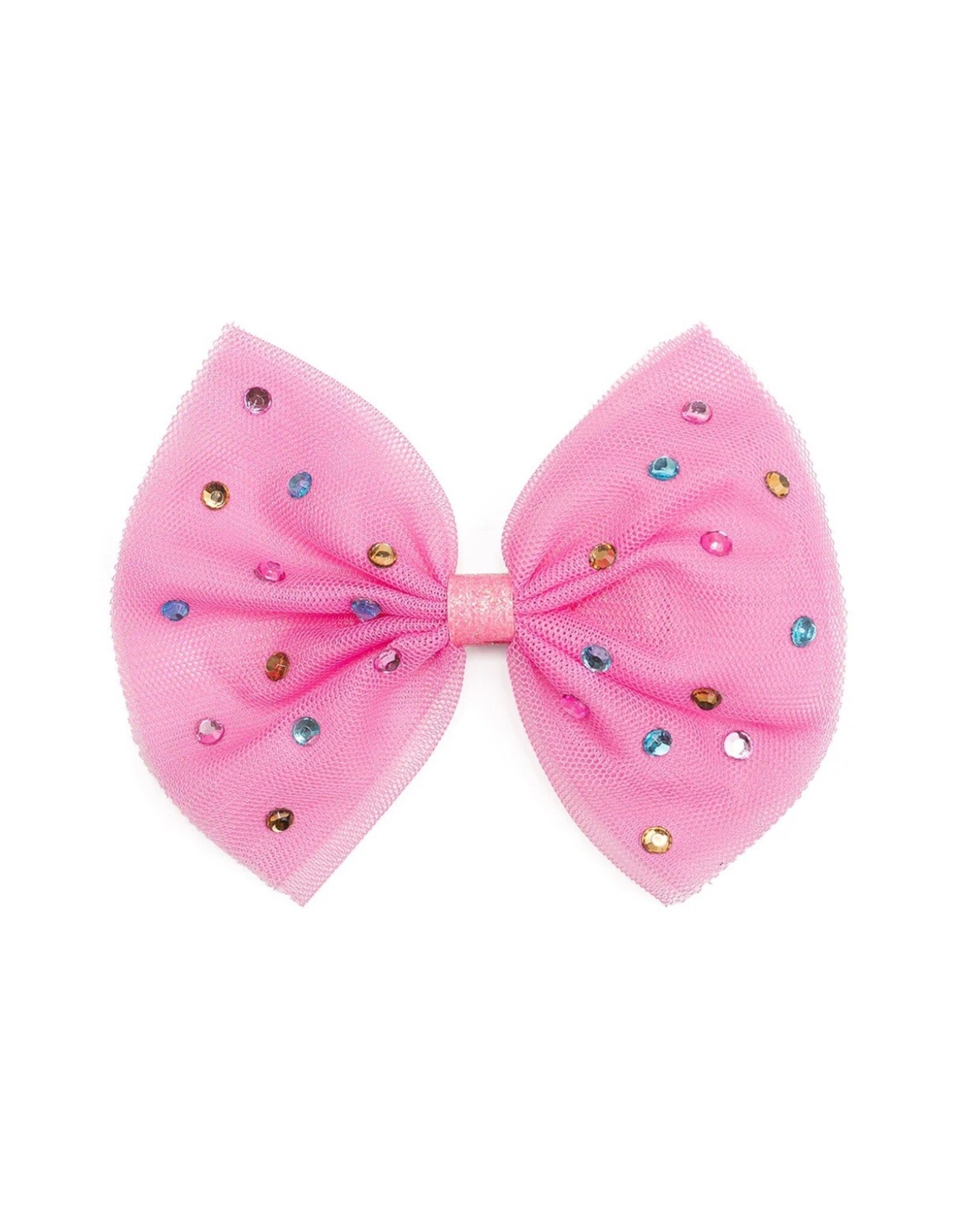 Sweet Wink- Raspberry Rhinestone Bow Clip