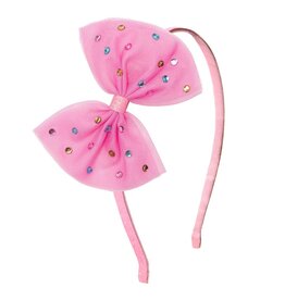 Sweet Wink- Raspberry Rhinestone Bow Headband