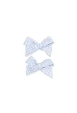 Angel Dear Angel Dear - Mini Gingham Blue 2PK Bow Clips