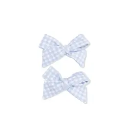 Angel Dear Angel Dear - Mini Gingham Blue 2PK Bow Clips