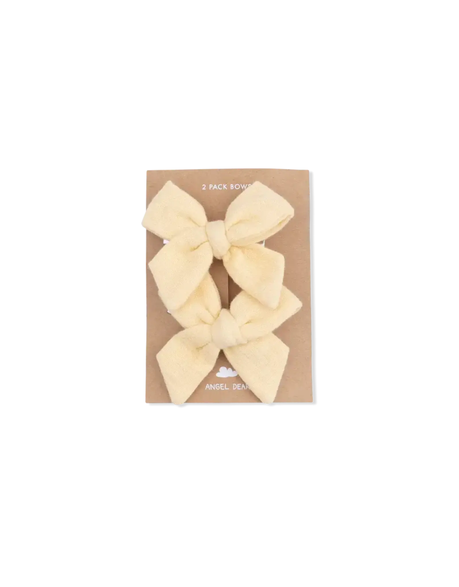 Angel Dear Angel Dear - Solid Yellow Muslin 2PK Bow Clips