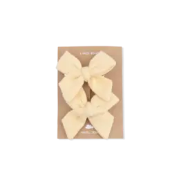 Angel Dear Angel Dear - Solid Yellow Muslin 2PK Bow Clips