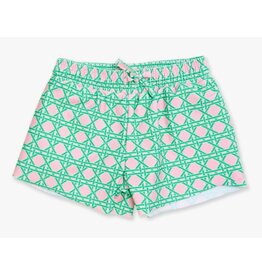 Ruffle Butts Ruffle Butts- Pink Coastal Cane Active Butterfly Shorts