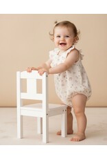 MAKEMAKE Organics MM Organics- Blush Floral Sleeveless Ruffle Bubble Romper