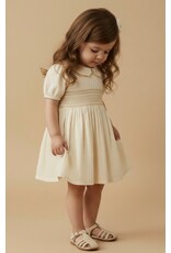 MAKEMAKE Organics MM Organics- Butter Yellow Smocked Collar Dress