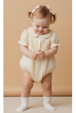 MAKEMAKE Organics MM Organics- Butter Yellow Smocked Button Romper