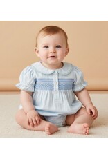 MAKEMAKE Organics MM Organics- Light Blue Smocked Button Romper