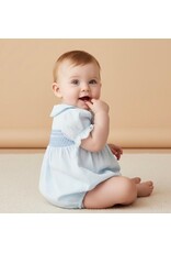 MAKEMAKE Organics MM Organics- Light Blue Smocked Button Romper
