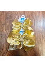 Wee Ones- Gold Metallic Lame O/L Bow