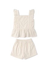 MAKEMAKE Organics MM Organics- Ivory Eyelet Flutter Top & Short Set