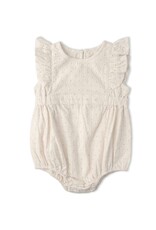 MAKEMAKE Organics MM Organics- Ivory Eyelet Flutter Romper