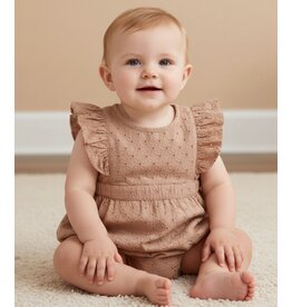 MAKEMAKE Organics MM Organics- Clay Eyelet Flutter Romper