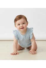 MAKEMAKE Organics MM Organics- Light Blue Eyelet Flutter Romper