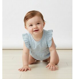 MAKEMAKE Organics MM Organics- Light Blue Eyelet Flutter Romper