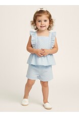 MAKEMAKE Organics MM Organics- Light Blue Eyelet Flutter Top & Short Set