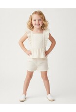 MAKEMAKE Organics MM Organics- Ivory Eyelet Flutter Top & Short Set