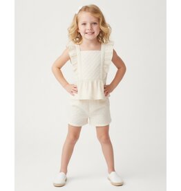 MAKEMAKE Organics MM Organics- Ivory Eyelet Flutter Top & Short Set