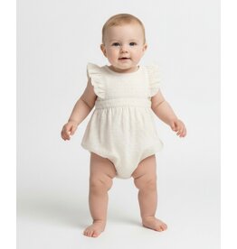 MAKEMAKE Organics MM Organics- Ivory Eyelet Flutter Romper