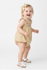 MAKEMAKE Organics MM Organics- Yellow Blossom Ruffle Sleeve Bubble Romper
