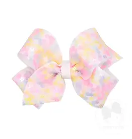 Wee Ones- Medium Sequin Multi Flower Overlay Bow